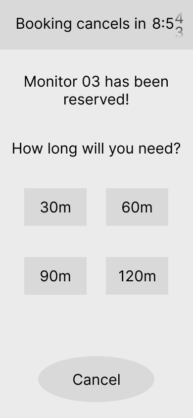 Keon’s next screen offers a schedule for choosing a booking time.